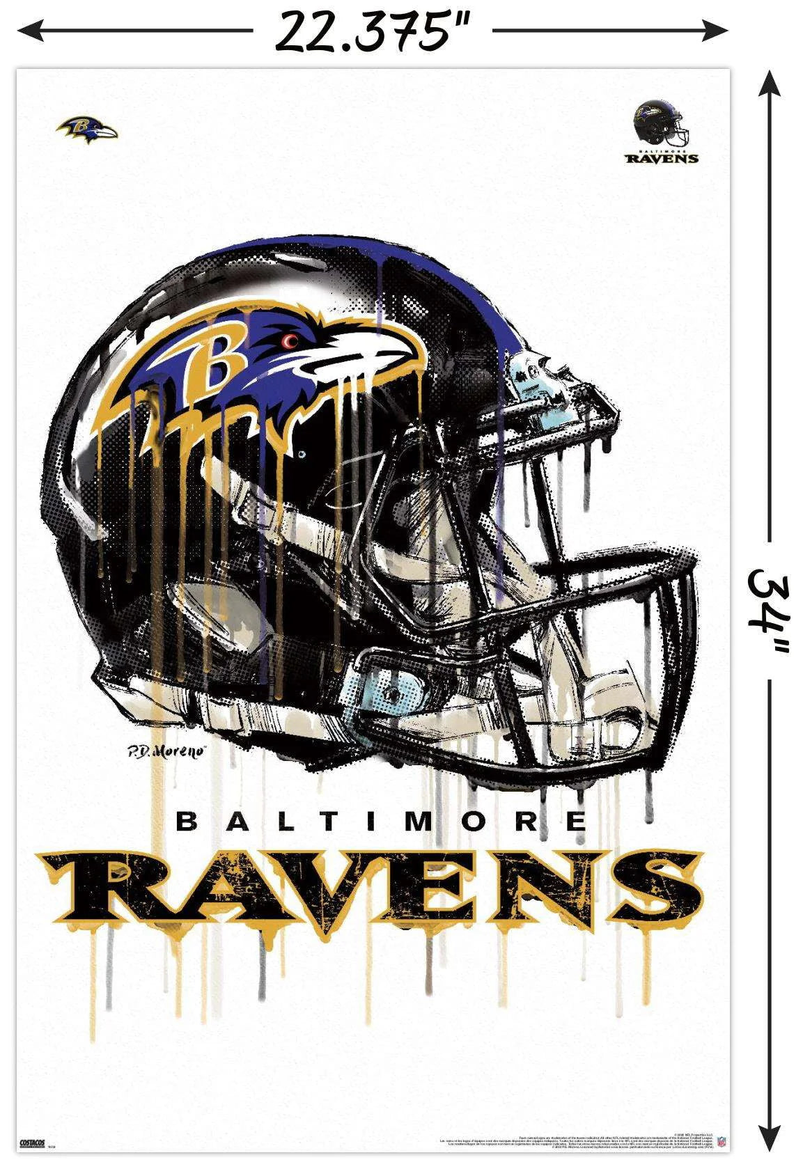Baltimore Ravens Wall Poster 22.375 x 34 X4360