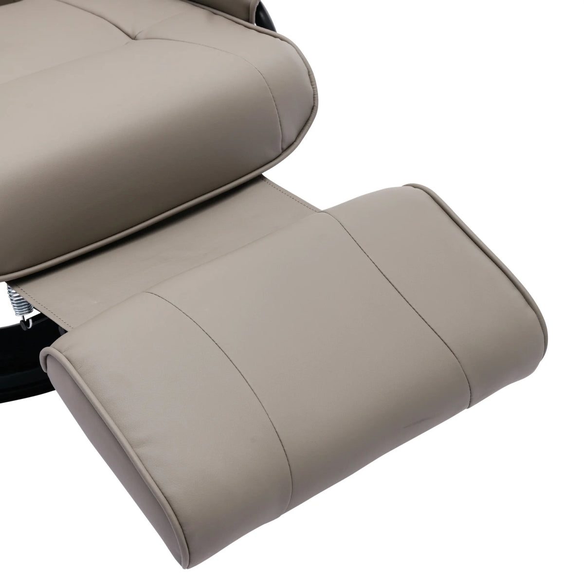 Grey Faux Leather Manual Swivel Recliner with Footrest C20539