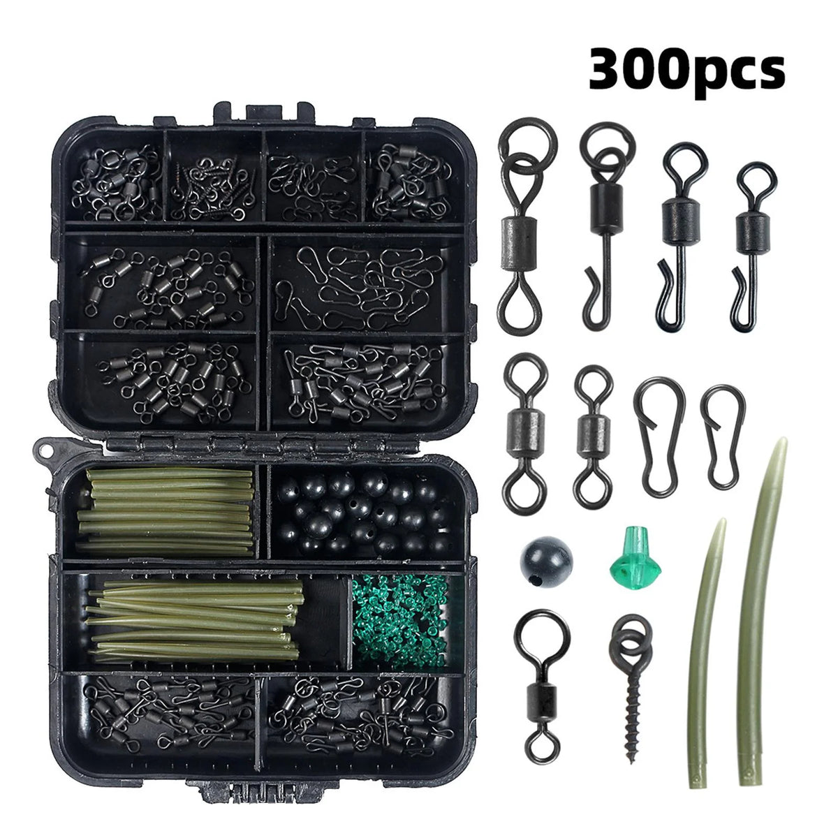 Carp Fishing Tackle Rolling Swivels Beads Stopper Accessories R66295