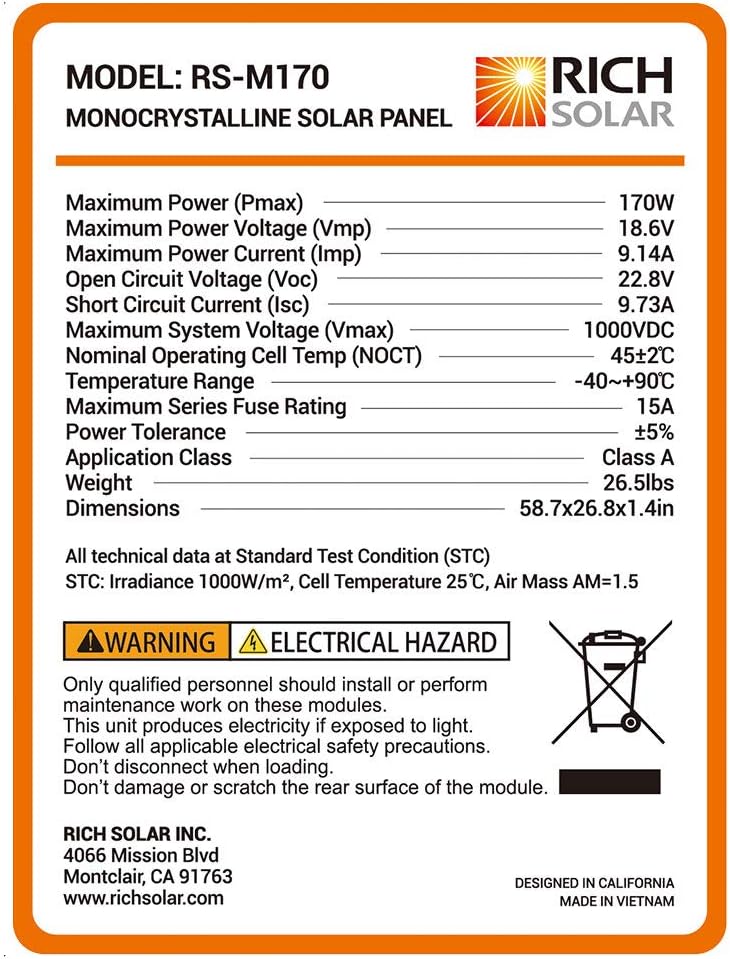 200 Watt 12 Volt Moncrystalline Solar Panel O453337