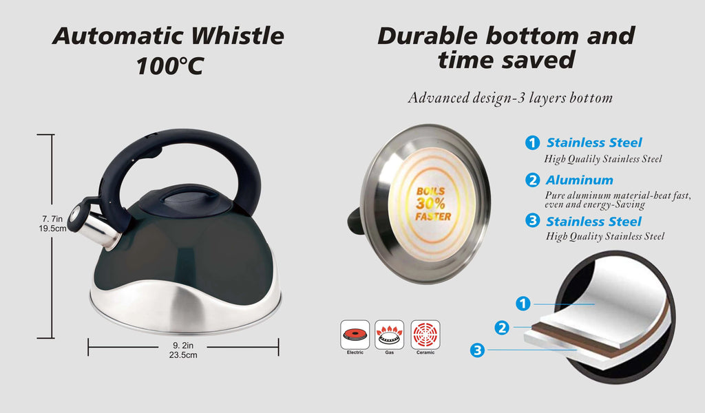 Stainless Steel Whistling Tea Kettle 3 Liter A2639