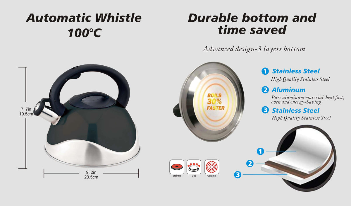 Stainless Steel Whistling Tea Kettle 3 Liter A2639