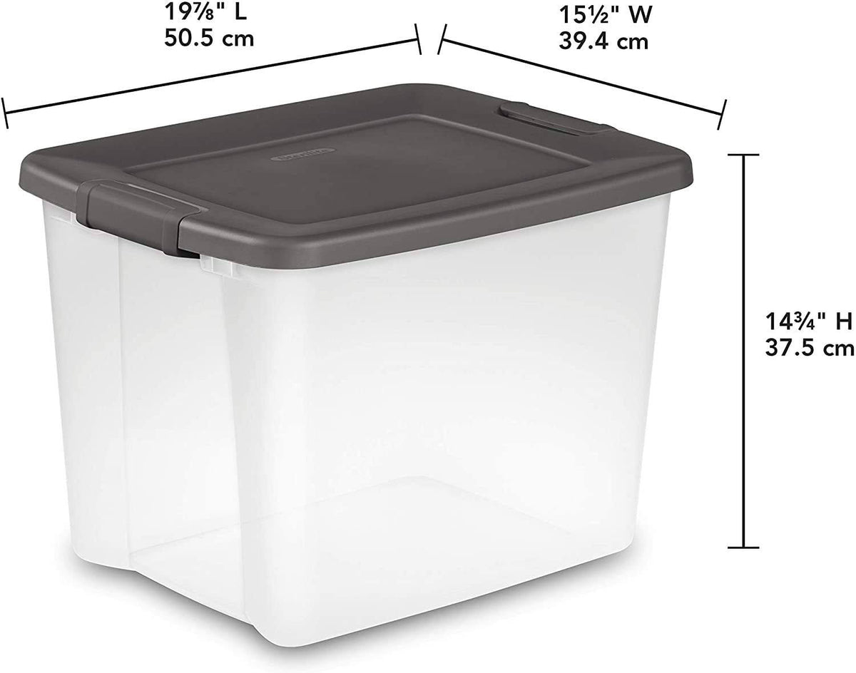 50 Quart Clear Stackable Latching Storage Tote (18 Pack) W21237