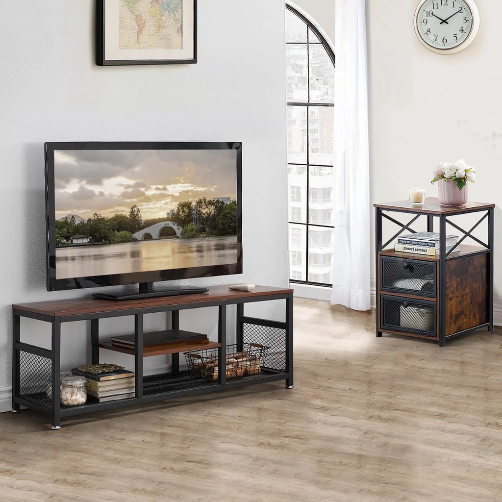 Brown 2 Pieces Coffee Table Set with End Table T5251