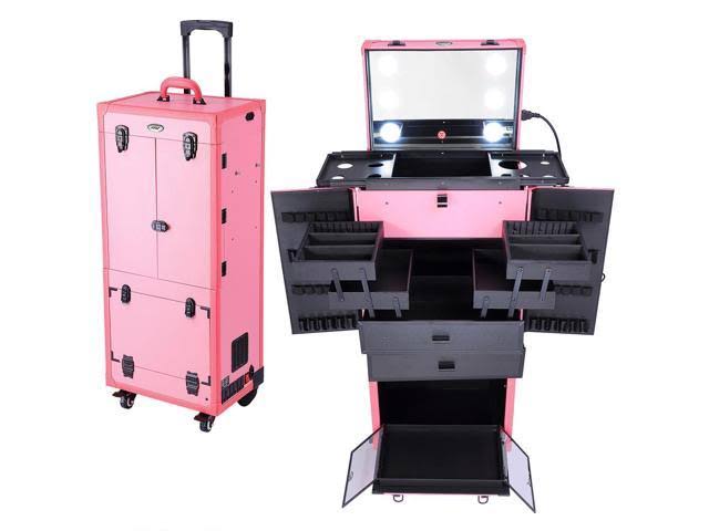 Pink Black Rolling Makeup Case Z60861