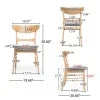 Mid Century Modern Fabric Upholstered Wood Dining Chairs, Set of 2 J985104