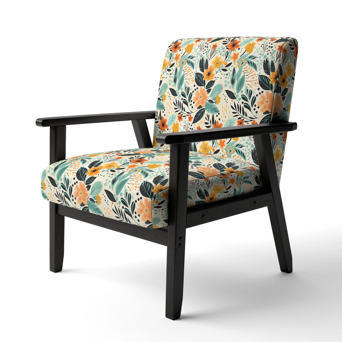 Upholstered Cottage Accent Chair and Floral Arm Chair I995