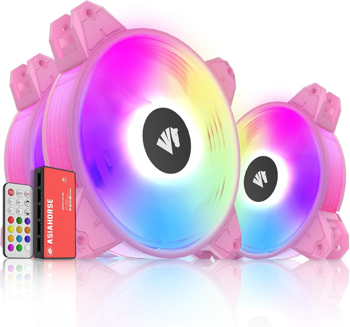 3pack Pink 120mm ARGB Computer Case Fans J42081