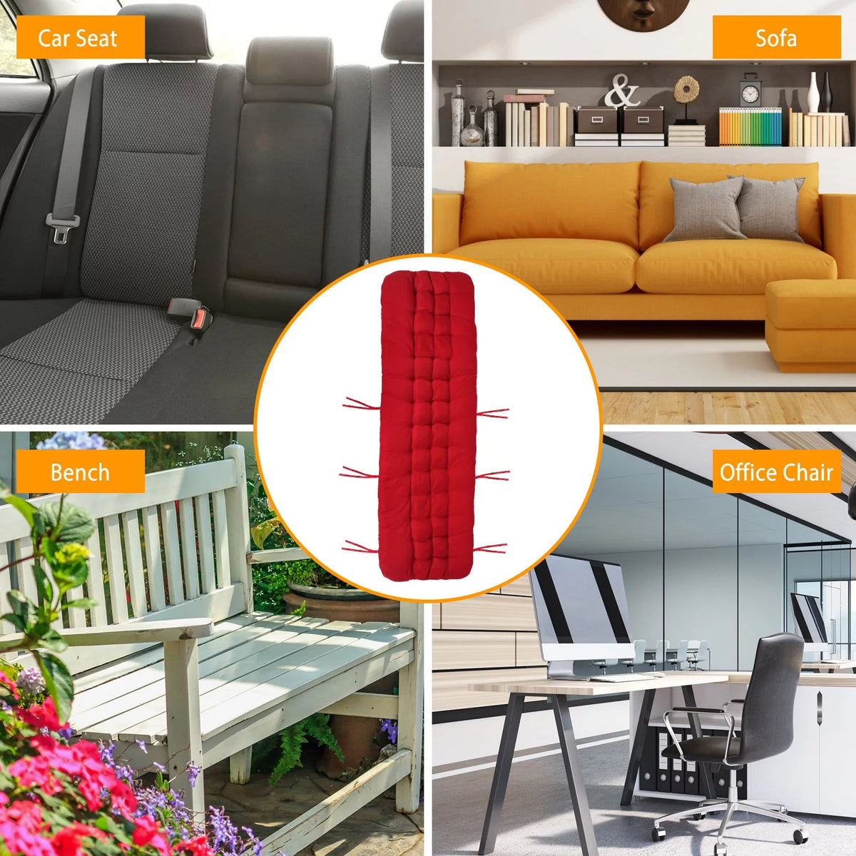 Red Outdoor Chaise Lounger Cushion G838738