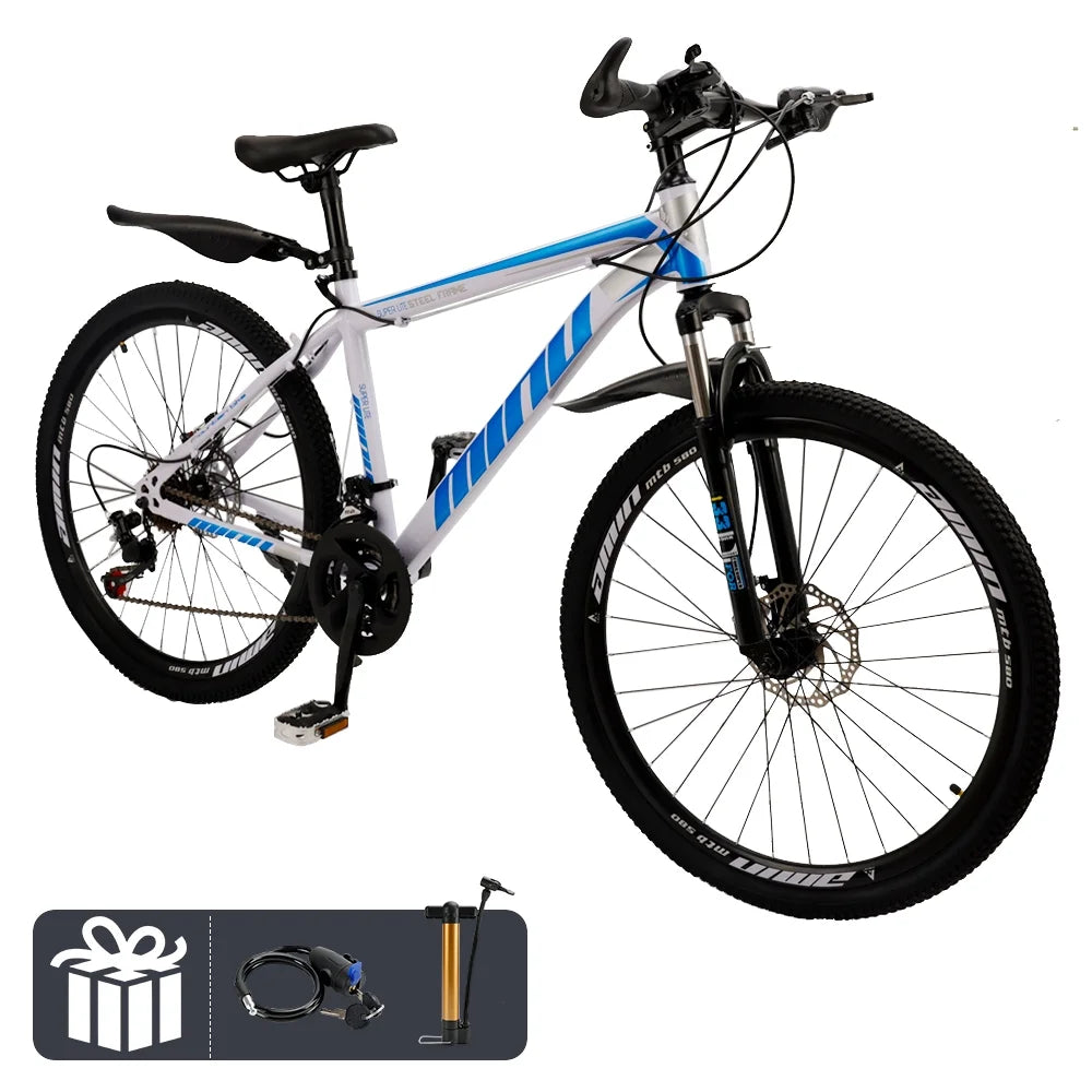 Full Suspension 21 Speed 26 inch Dual Disc Brake Mountain Bike W4996