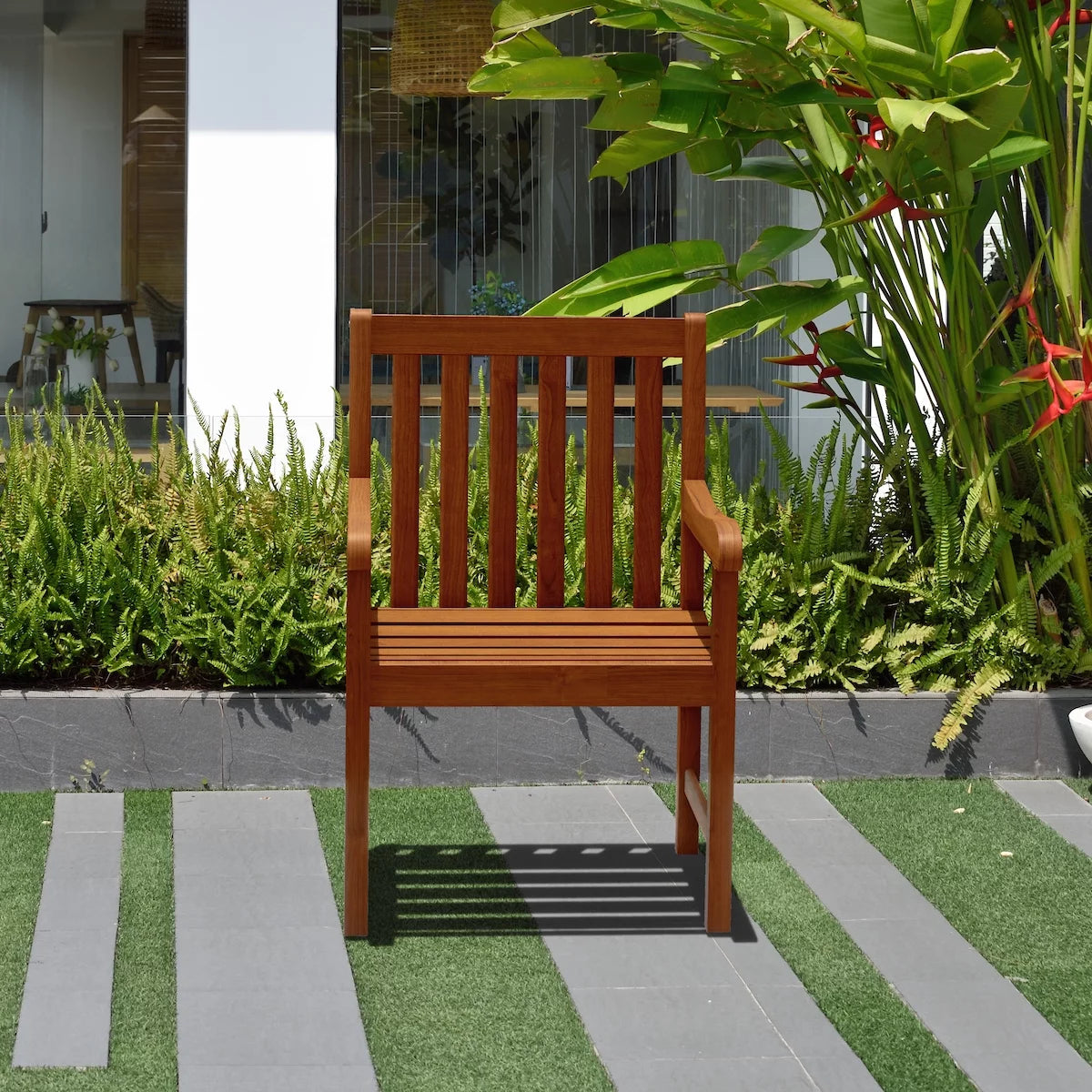 Solid Wood Rectangular Patio Dining Set F9536