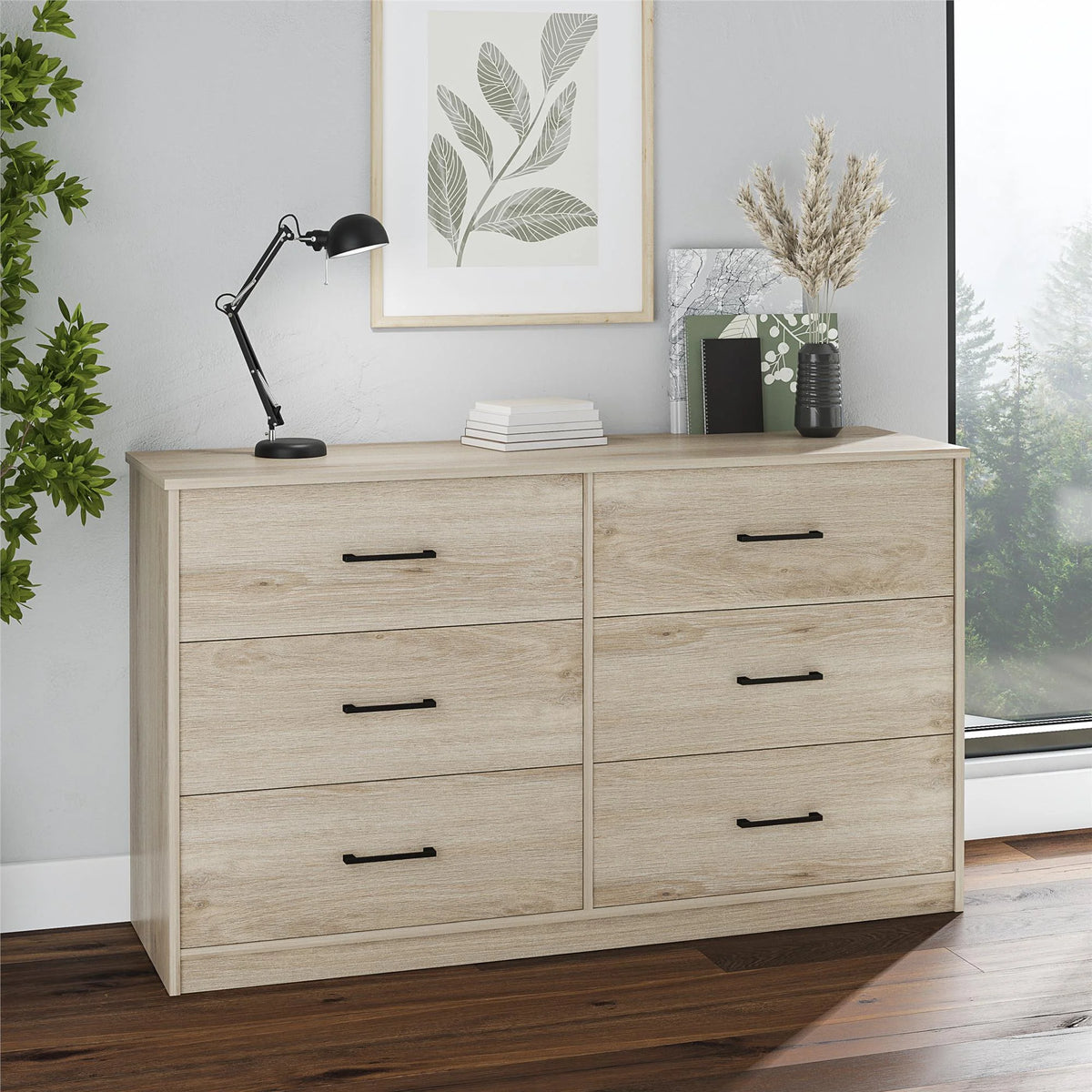 Black 6 Drawer Dresser R47020