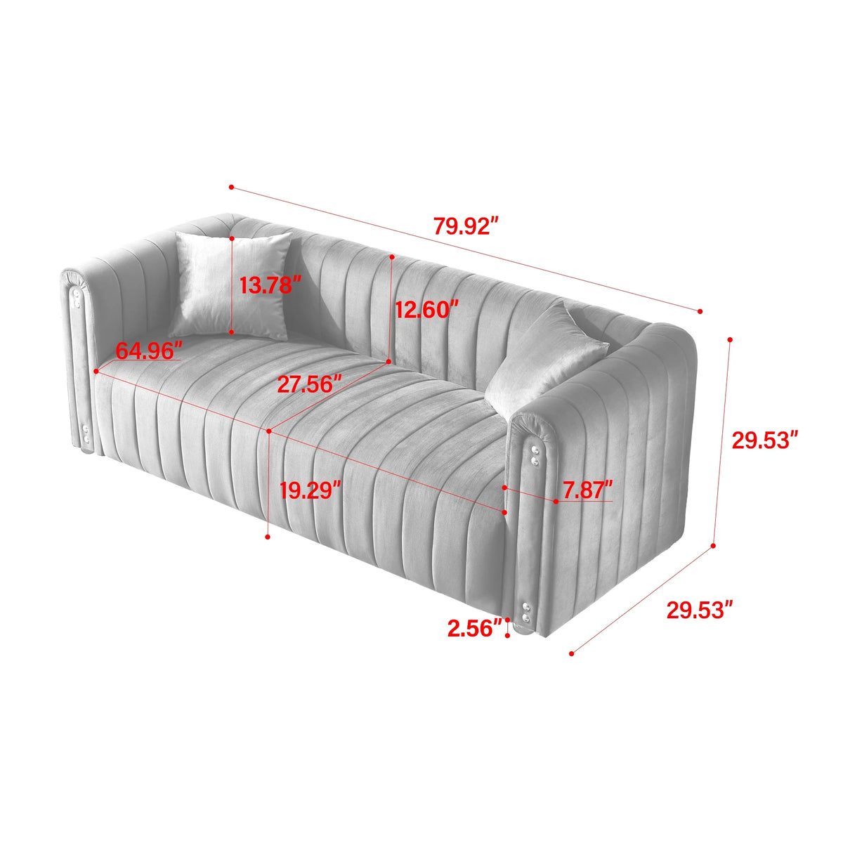 White Velvet Tufted Sofa D73908