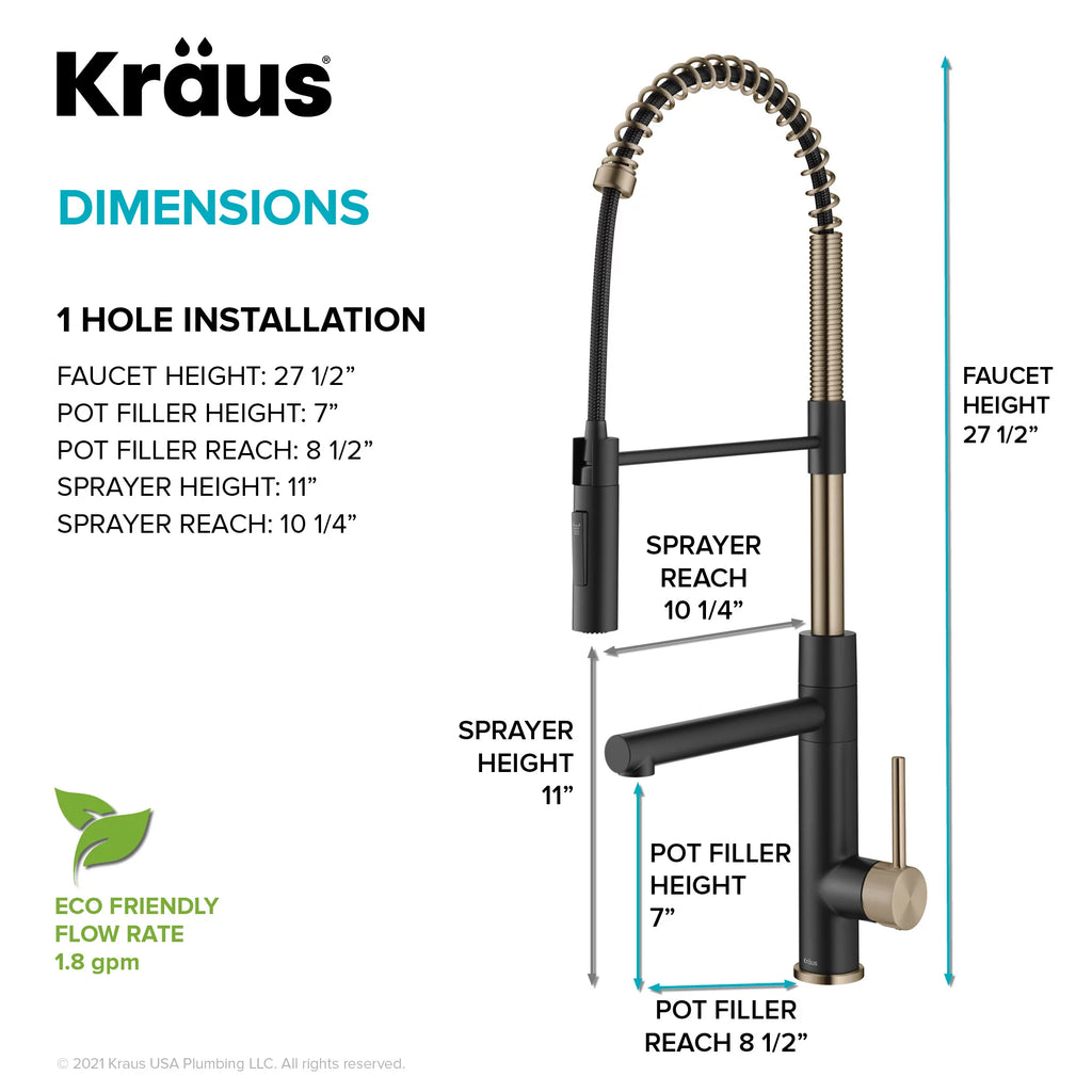 Commercial Style Pull-Down Single Handle Kitchen Faucet with Pot Filler P505