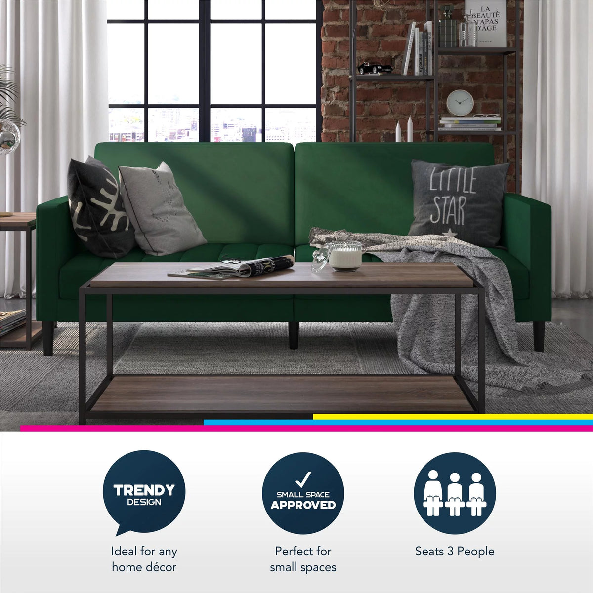Green Velvet Futon B650618