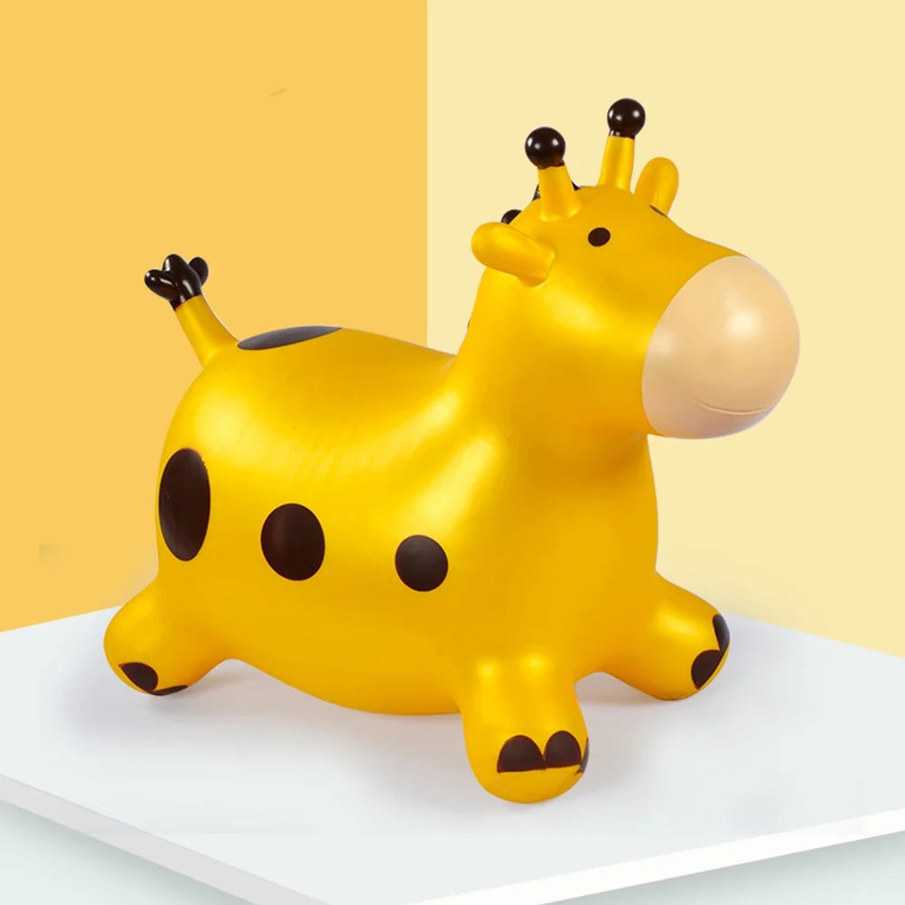 Inflatable Bouncing Horse Toy with Air Pump (Yellow) S3569