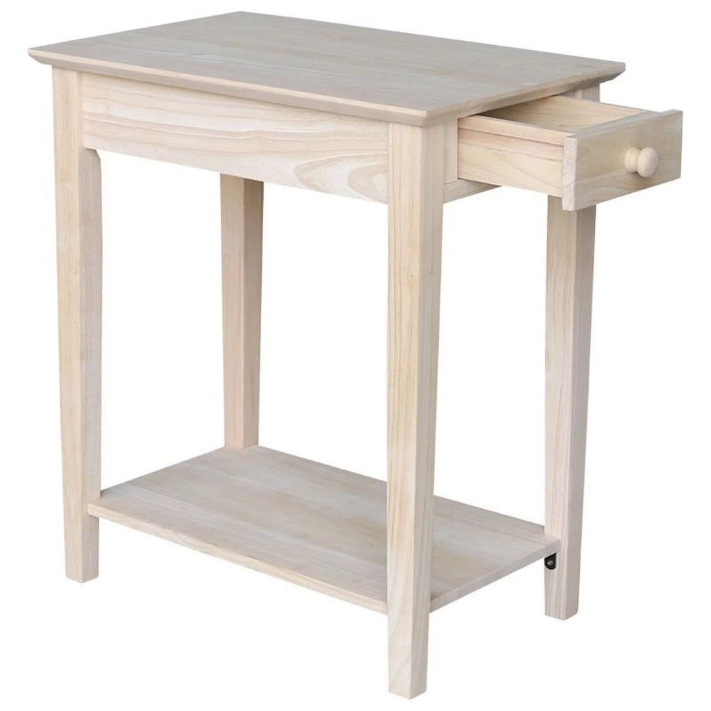 Natural Wood 1 Drawer End Table U2178