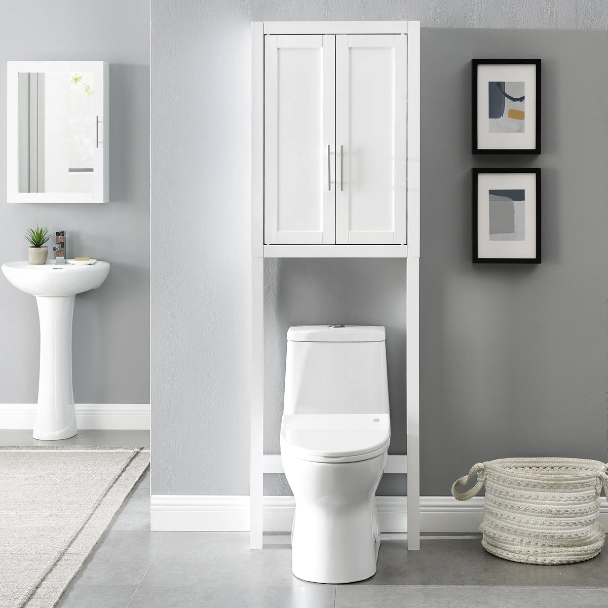 White/Nickel Wood/Metal Spacesaver F85779