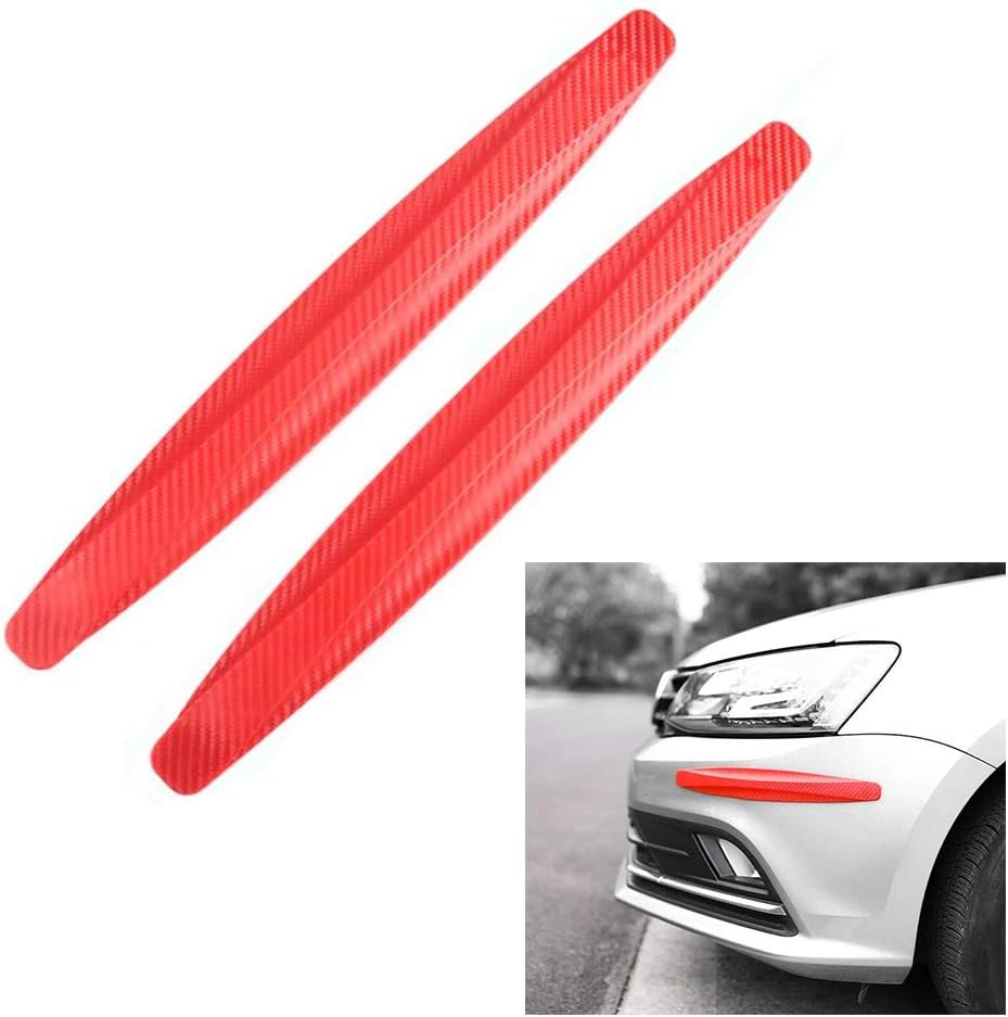 Car Front Rear Bumper Protector Anti-Collision Rubber Strips Pack of 2 White W451