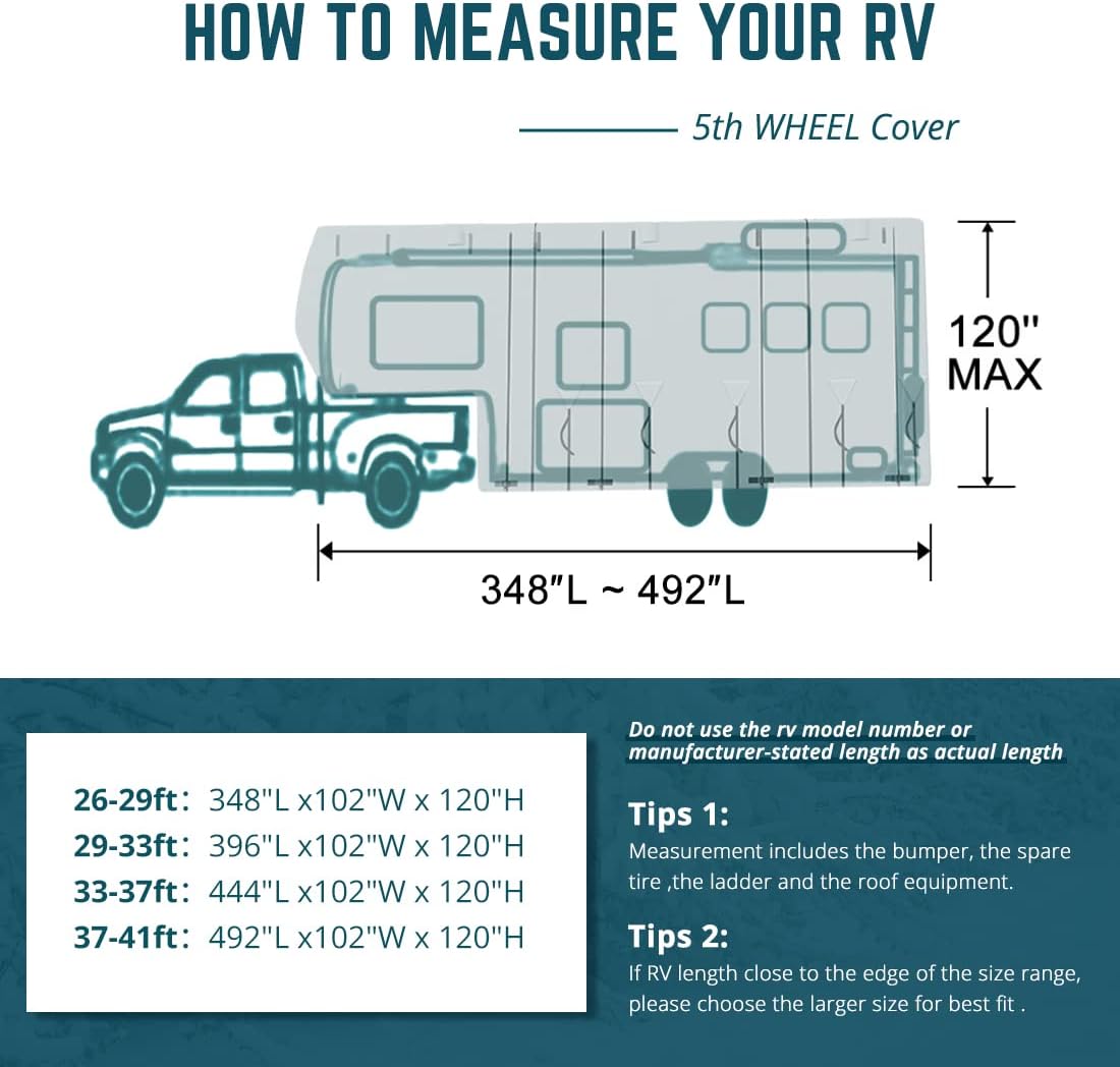 5 Layers RV Cover with Tire Covers N11626