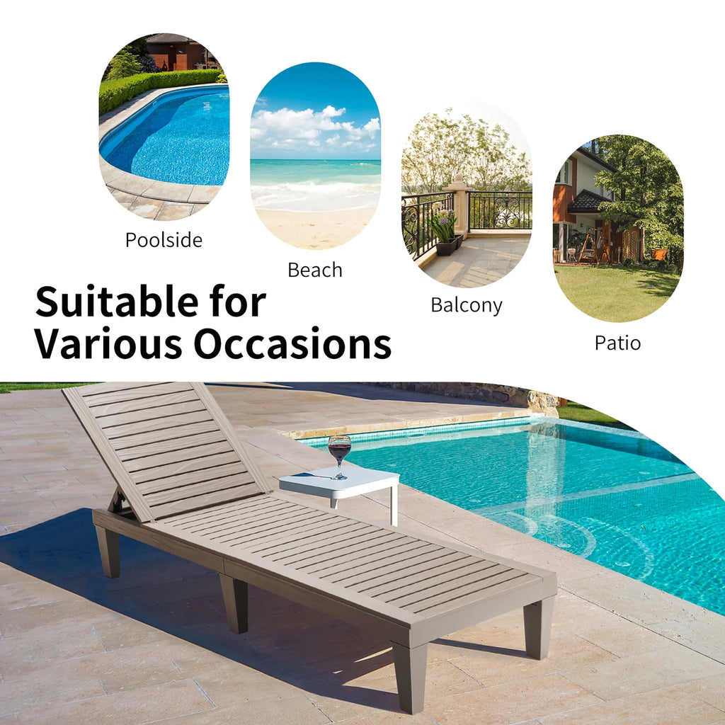 Adjustable Black Patio Lounge Chair I362328