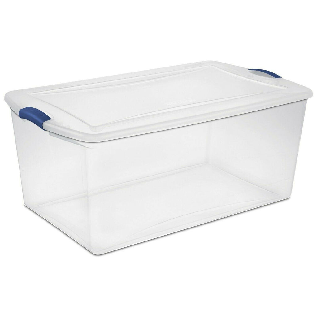 Set of 4 Large Clear Plastic Storage Containers 105 Quart E445