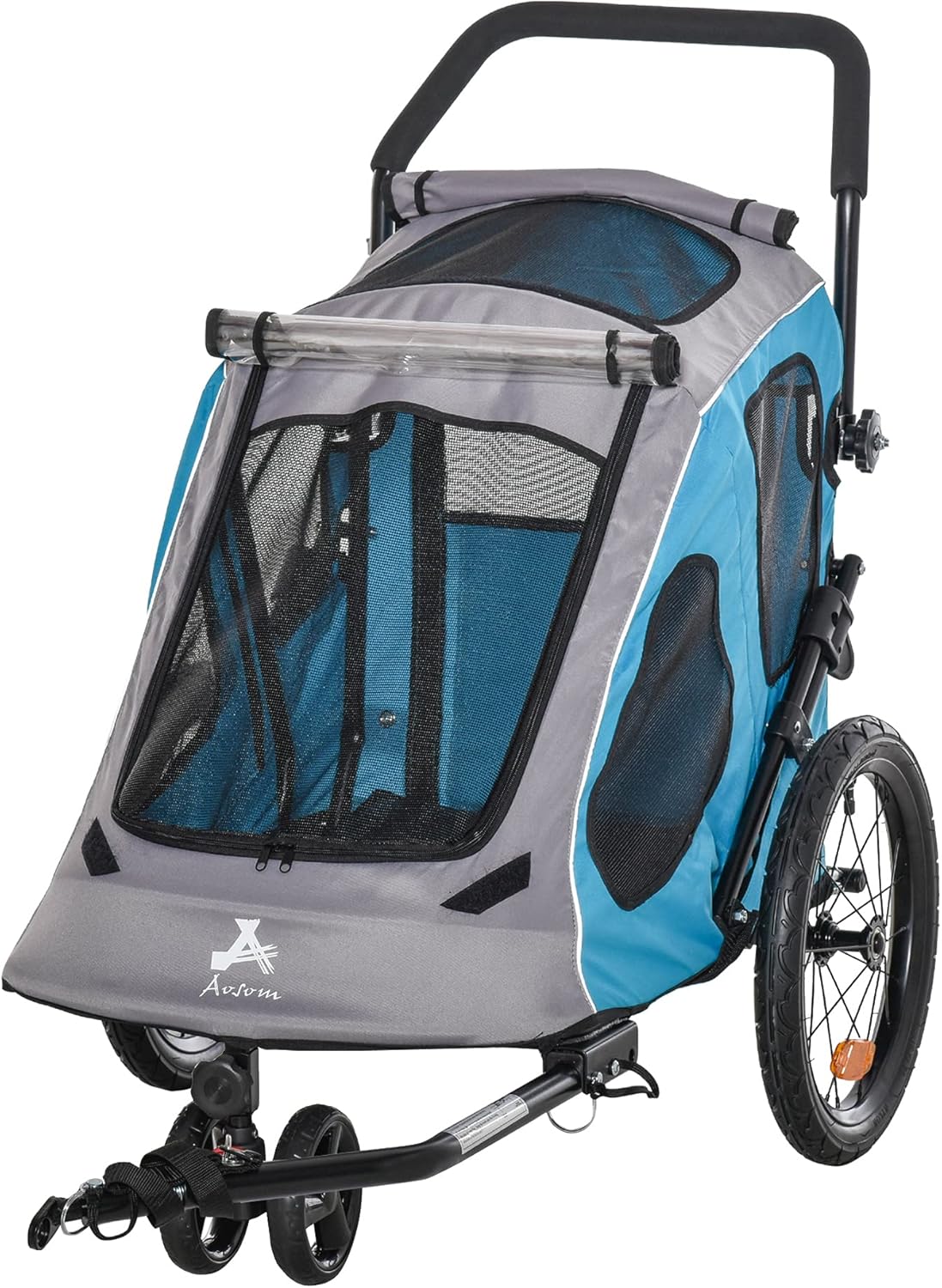 Dog Bike Trailer 2-in-1 Pet Stroller with 360 Swivel Wheel Z69455