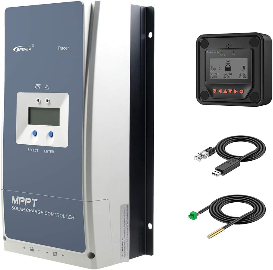 MPPT Solar Charge Controller 80A Negative Ground 200V with Remote Meter A7654