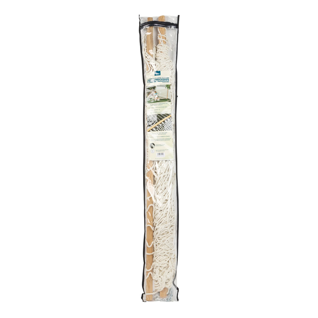 White Cotton Rope Hammock with Spreader Bar, 60-in. Wide, 450 lb. Capacity K592205
