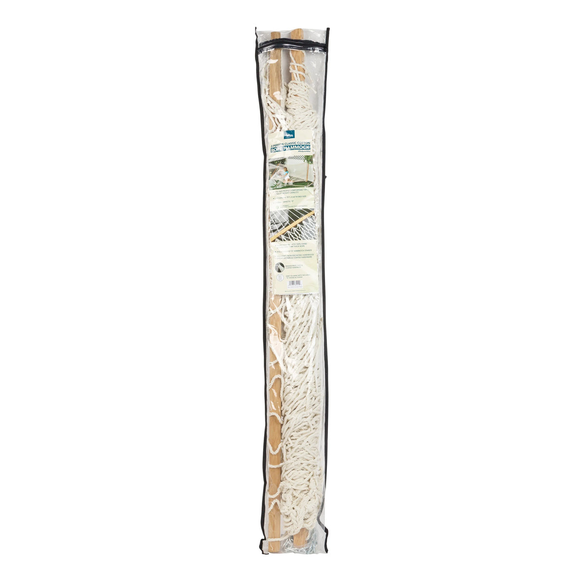 White Cotton Rope Hammock with Spreader Bar, 60-in. Wide, 450 lb. Capacity K592205
