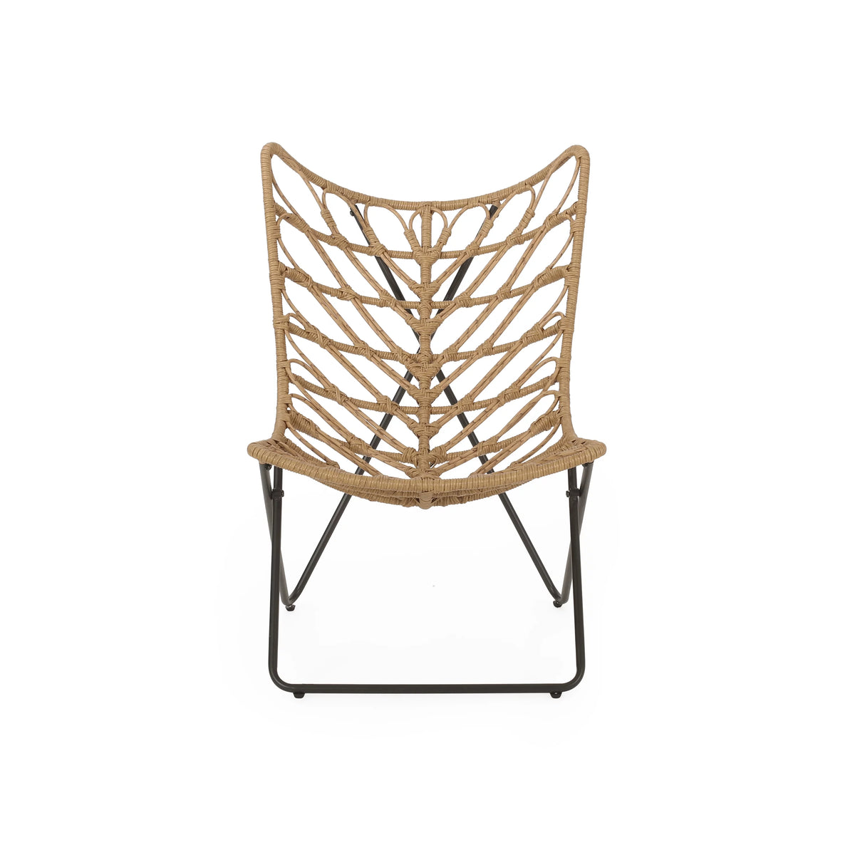 Light Brown and Black Wicker Accent Chairs Set of 2 K2904