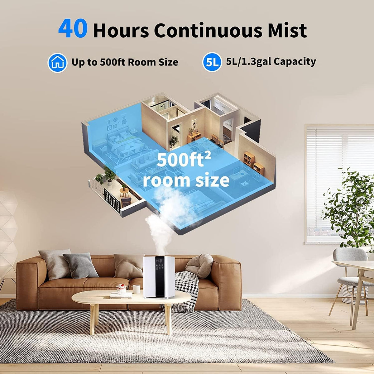 5L Cool and Warm Mist Top Fill Humidifier (White) K3841