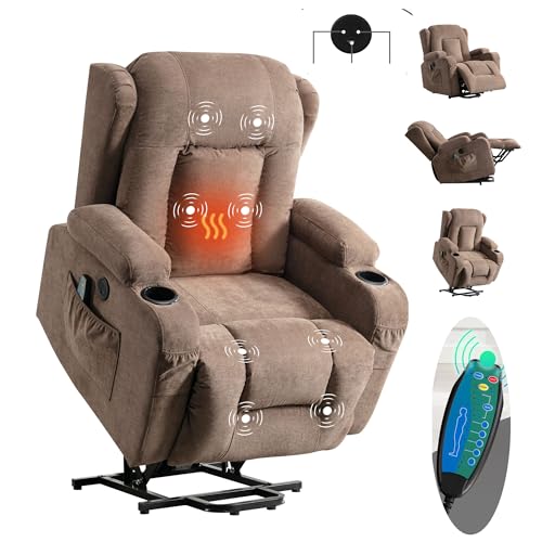 Blue Power Lift Recliner Chair with Heat and Massage C5728