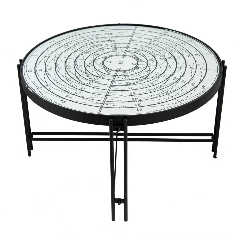 32 Inch Nautical Mirror Top Coffee Table T806