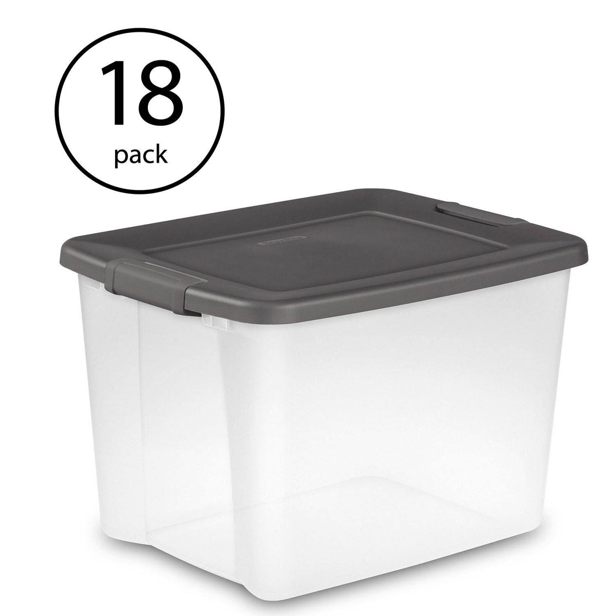 50 Quart Clear Stackable Latching Storage Tote (18 Pack) W21237