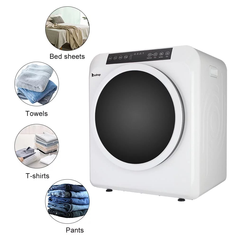 White 13lbs Capacity Stainless Steel Electric Clothes Dryer E15746