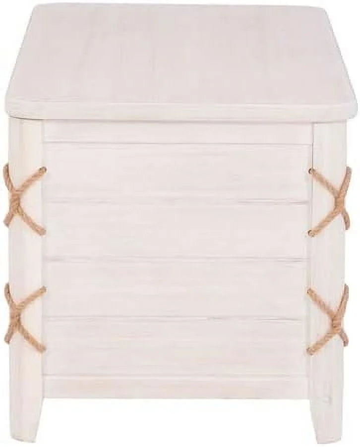 White Wood Storage Chest C35936