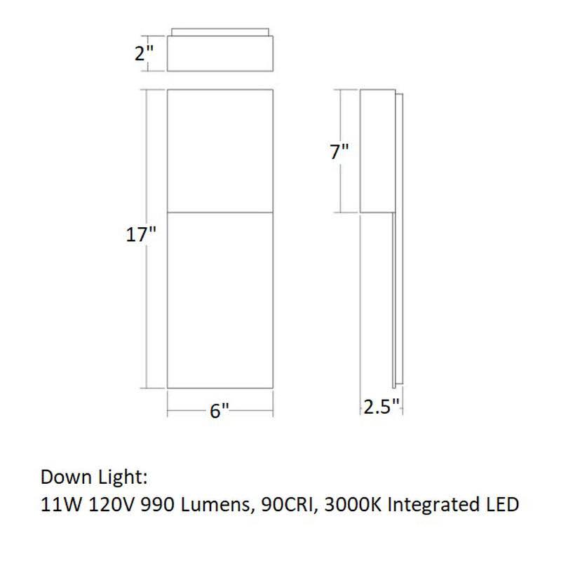 Textured White LED Panel Sconce V4773