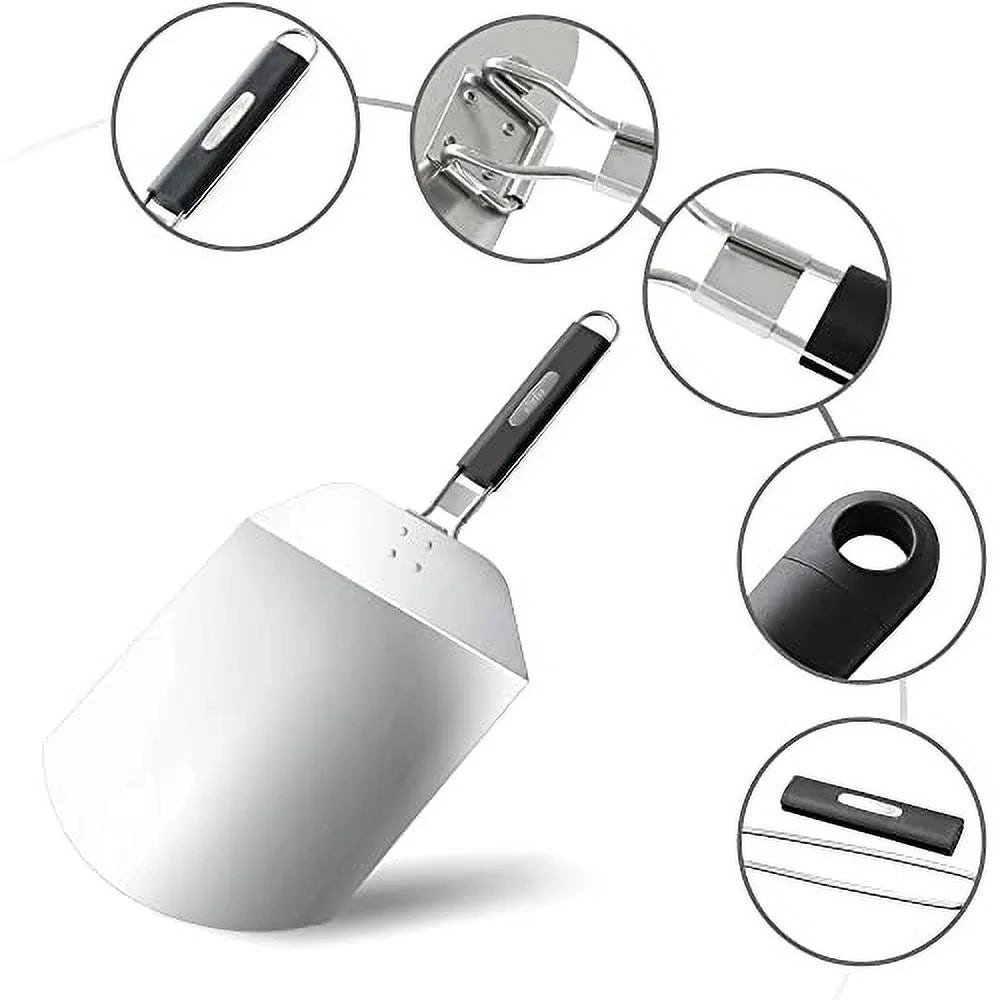 Metal Pizza Peel 13x9.5 inch Set with Fordable Handle X79364