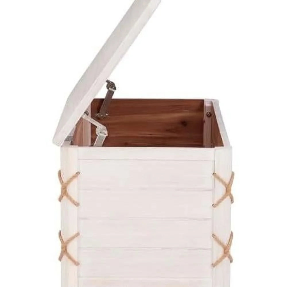 White Wood Storage Chest C35936