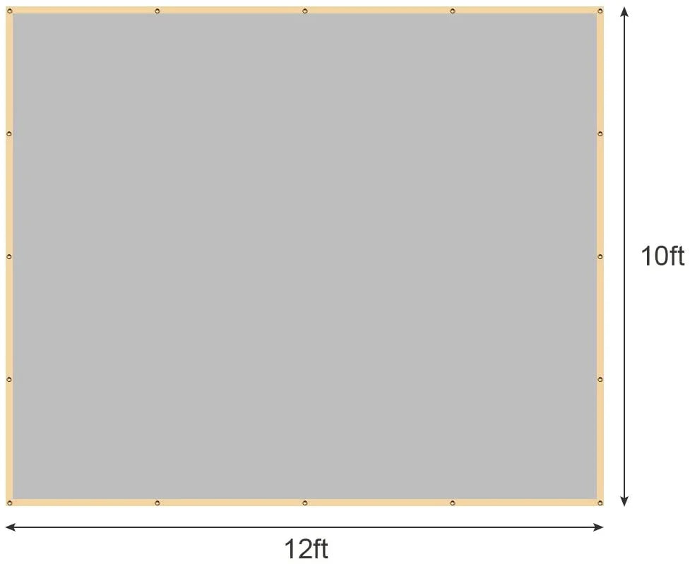 Grey RV Awning Privacy Screen Shade Panel Kit 10 x 12ft B7383