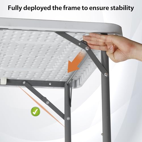 4ft Portable Folding Plastic Table with Handle, Black X210170