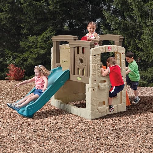 Woodland Climber Kids Playset with Slide and Climbing Wall P571