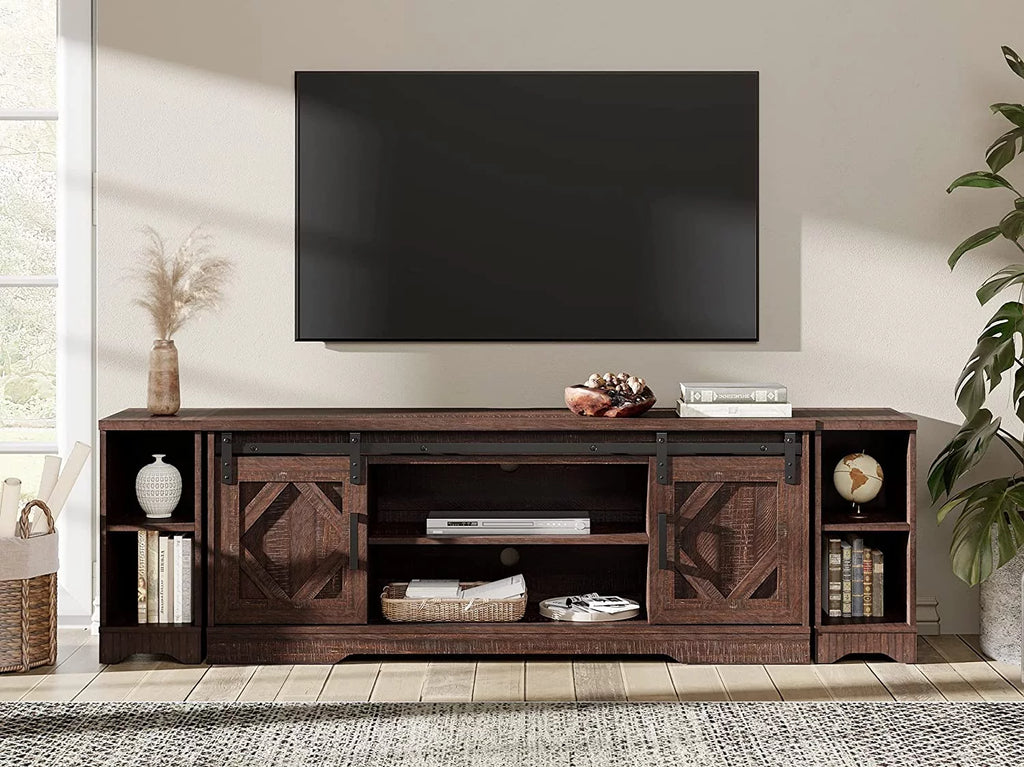 Rustic White Wood TV Stand L43203