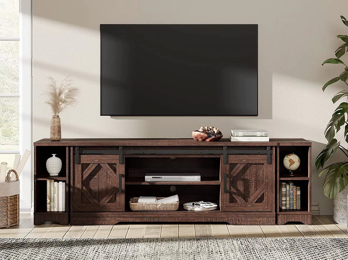 Rustic White Wood TV Stand L43203