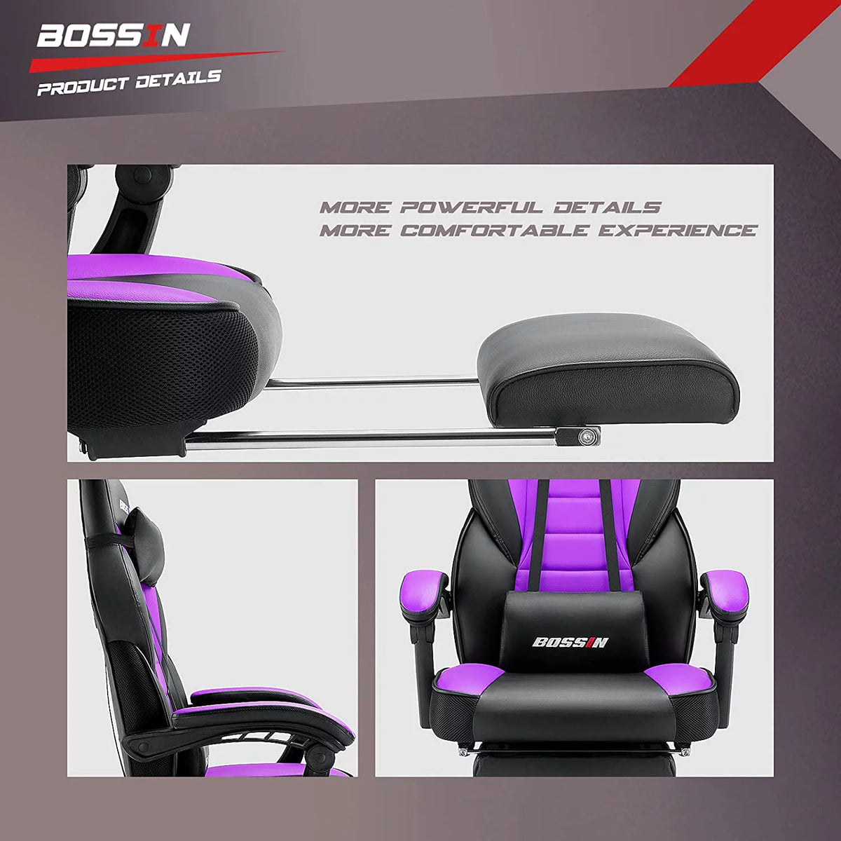 Gaming Chair with Footrest and Lumbar Support E109440