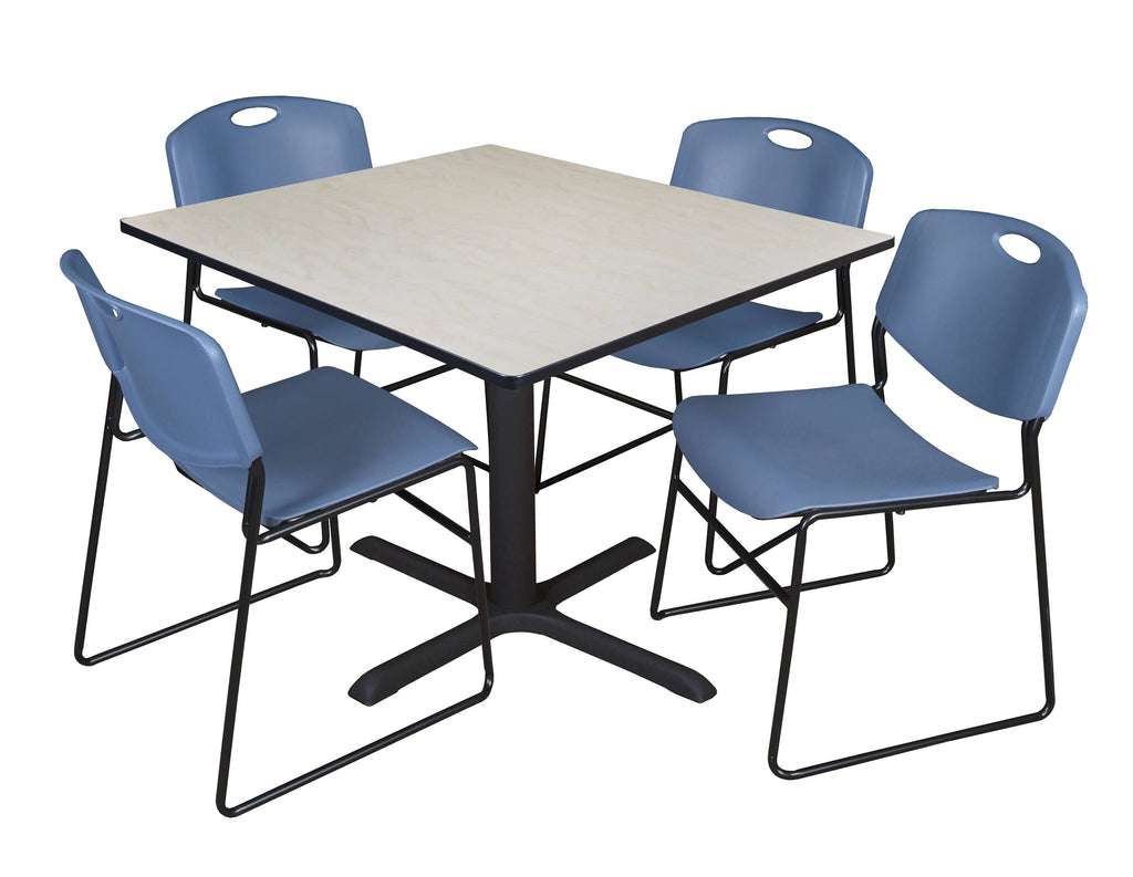 Square Breakroom Table with 4 Stack Chairs J274982