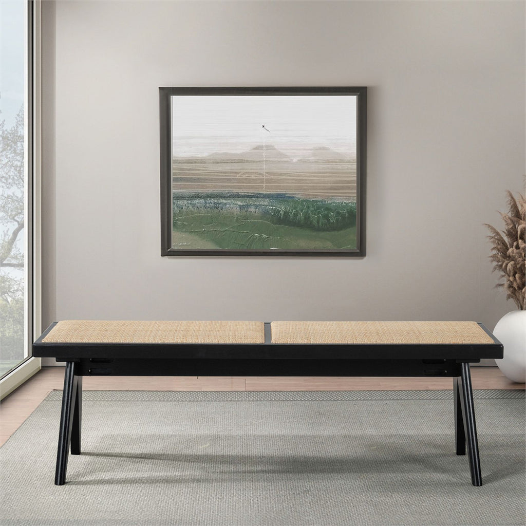 Camel Natural Rattan Dining Bench L76159