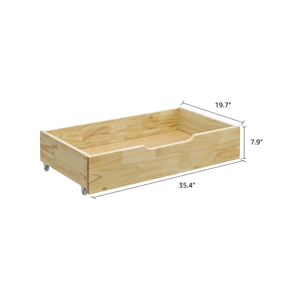 Solid Wood Under Bed Storage Drawer with 4-Wheels J390