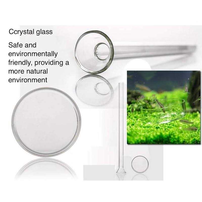 Aquarium Shrimp Feeding Tube and Dish Clear Crystal Glass Feeder Tray G4744